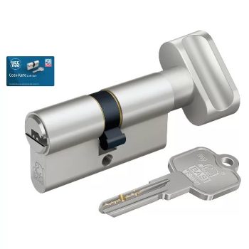   Basi fúrásvédett gombos hengerzárbetét 35 x 30 mm Nikkel 